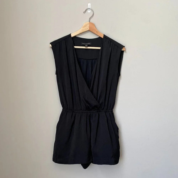 Banana Republic Pants - Banana Republic Women's Size 0P Petite Satin Casual Sleeveless Wrap Black Romper